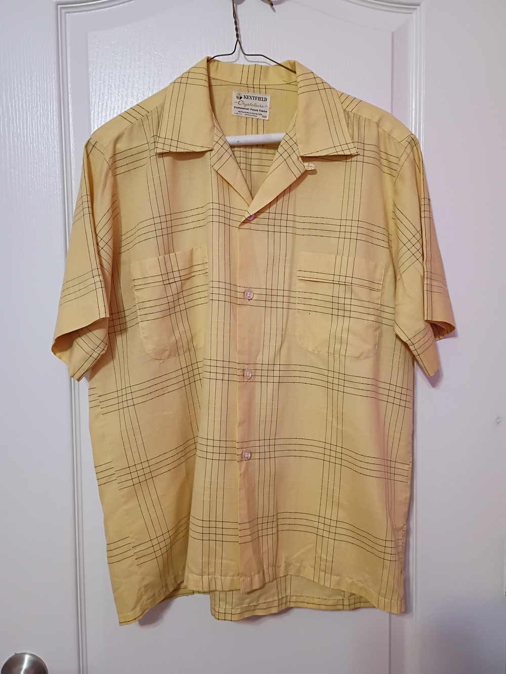 Yellow Plaid Short-Sleeve Button-Up Shirt